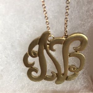 Brushed Gold Script Monogram N Adjusts 8” to 10”
